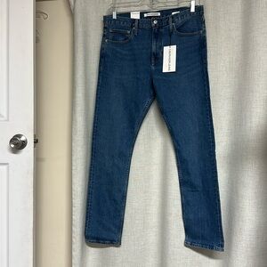 ** SALE ** * NEW * CALVIN KLEIN Red Logo Blue Denim Jeans Pants Slim